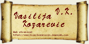 Vasilija Kozarević vizit kartica